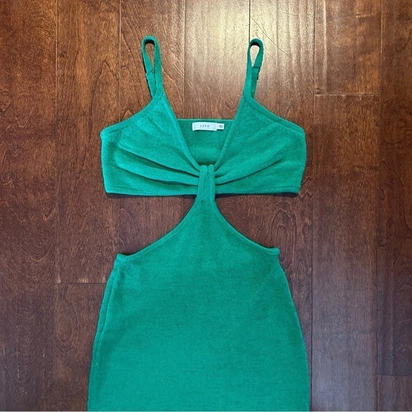 LUSH Babe Attire Green Sleeveless Cutout Knit Midi Dress in Kelly Green, SizeM - Picture 7 of 16